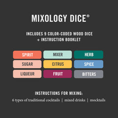 Two Tumbleweeds dice-mixer with a glass for playful mixing sessions