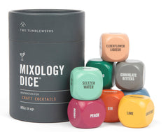 Two Tumbleweeds Mixology Dice set shown color-coded for quick drink ideas and planning