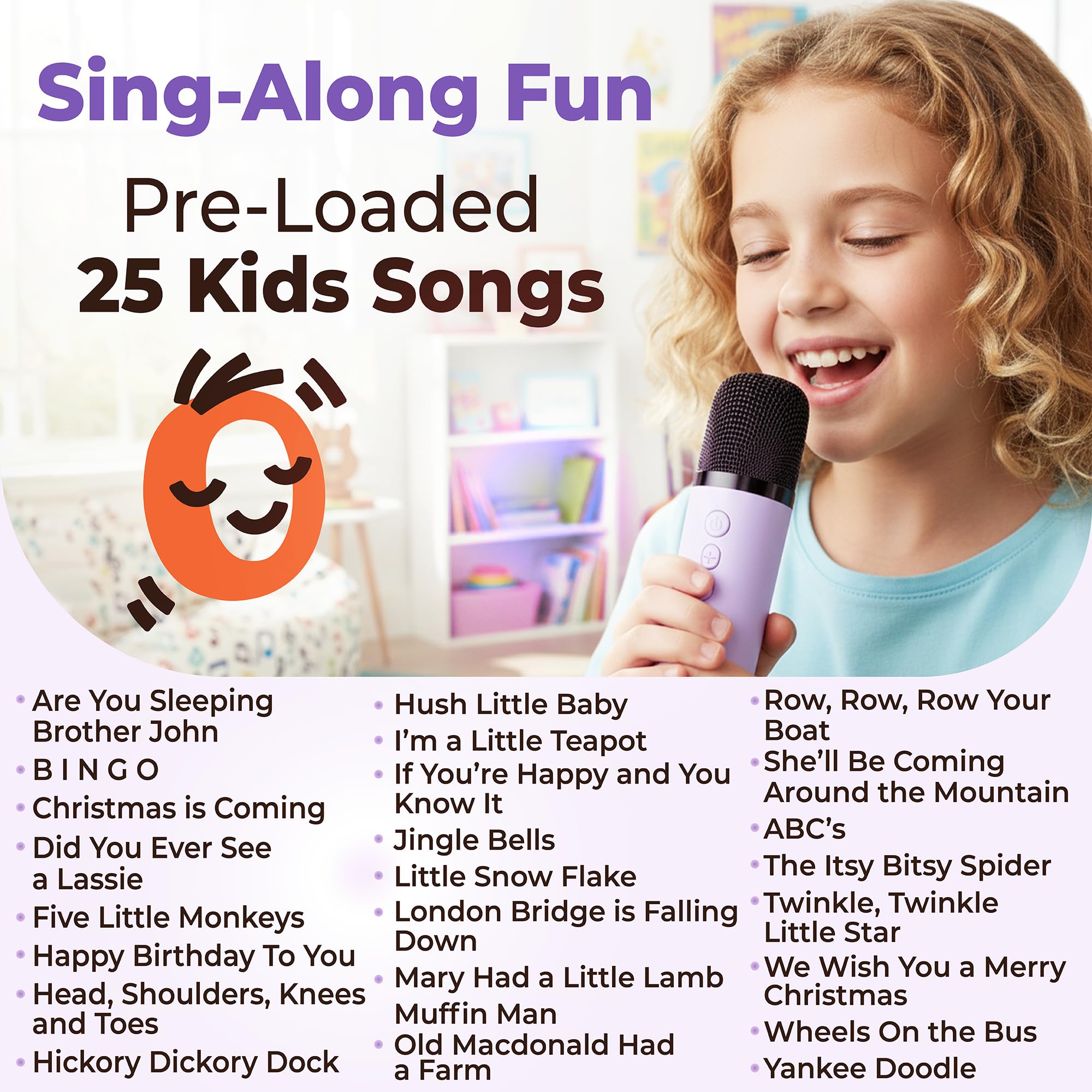 Front view of Two3Sevens mini karaoke machine ready for kids.