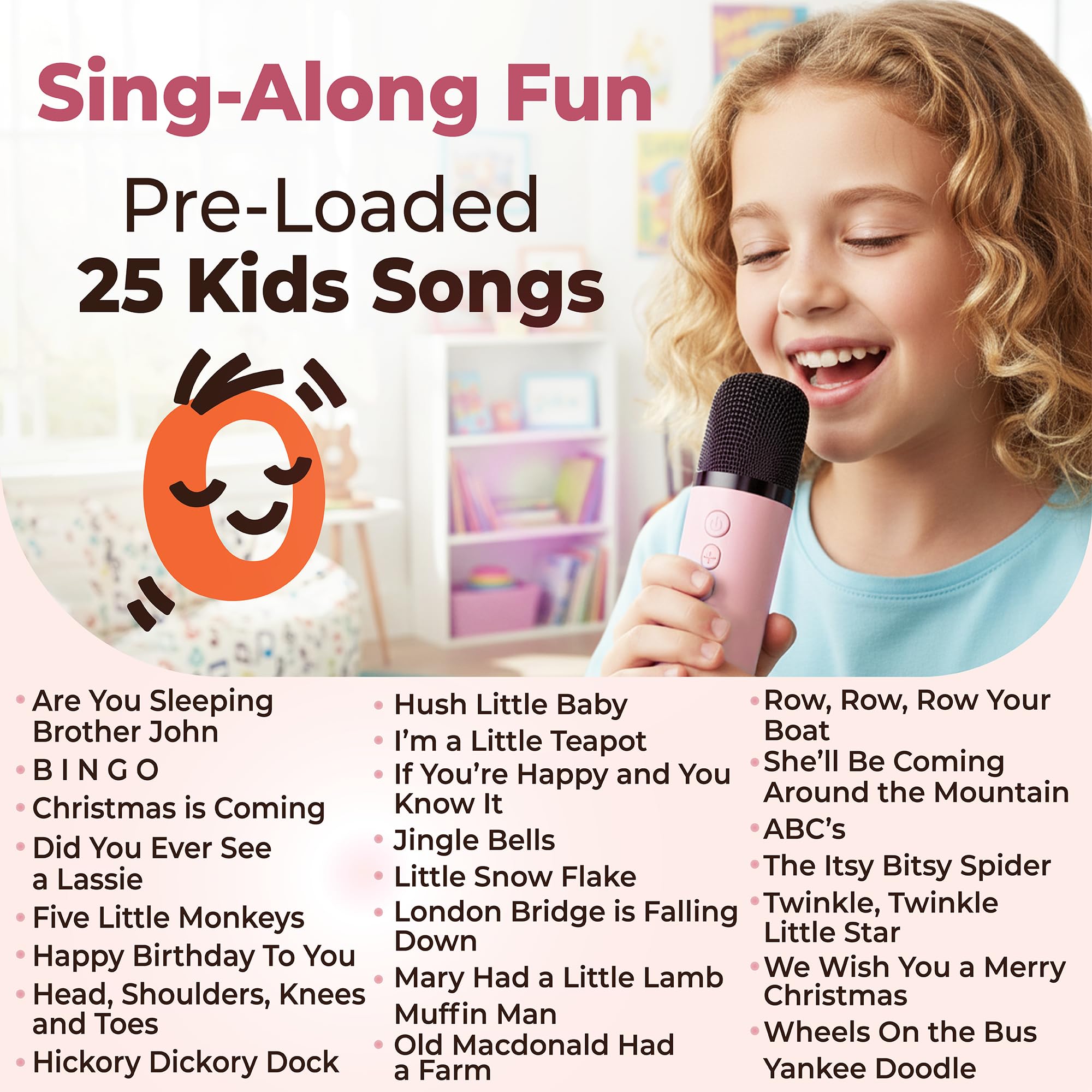 Two3Sevens Mini Karaoke with two wireless mics enables duet performances.