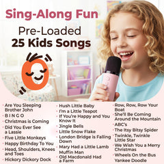 Two3Sevens Mini Karaoke with two wireless mics enables duet performances.