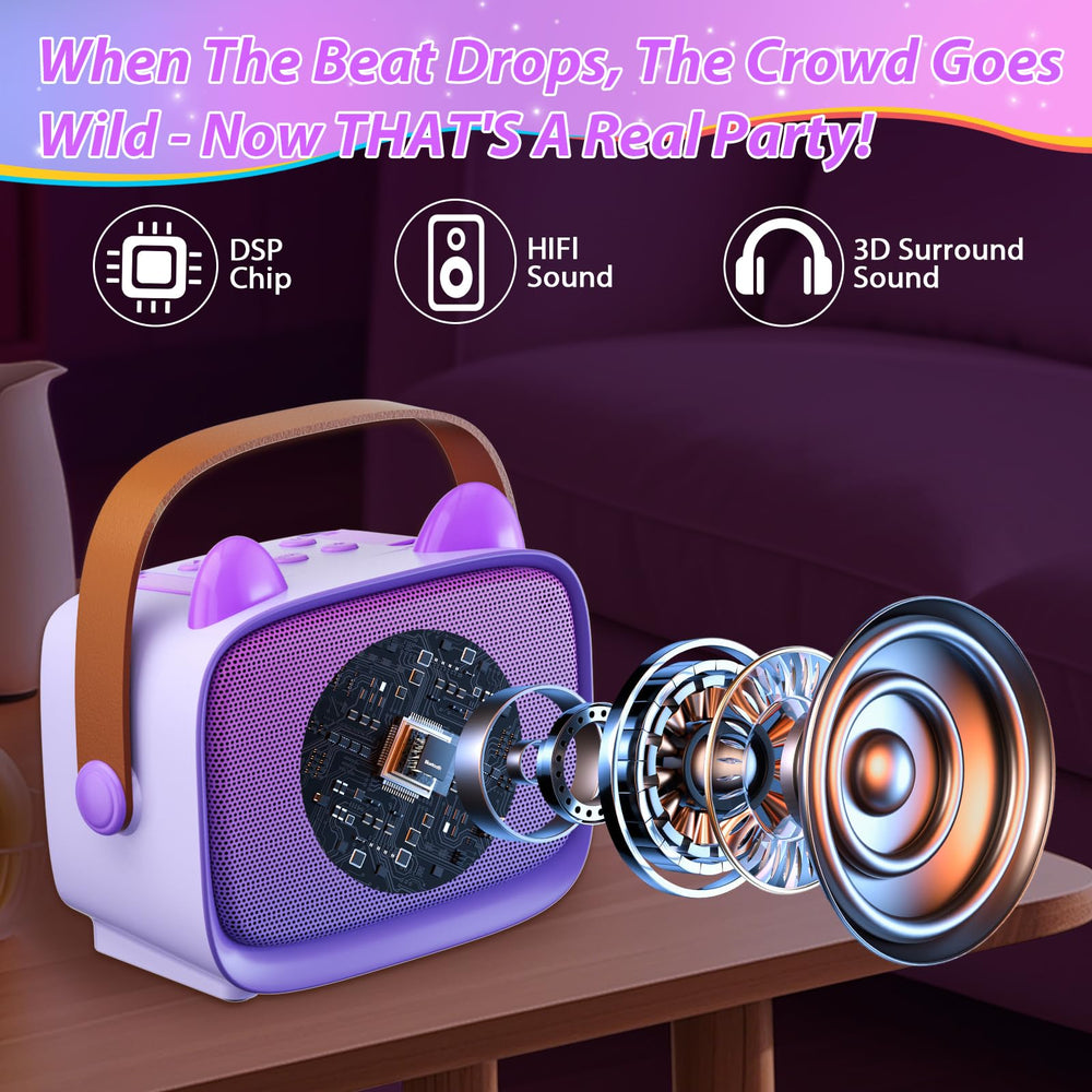 TWOBIGO mini karaoke gift box setup is ideal for birthdays and parties.