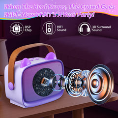 TWOBIGO mini karaoke gift box setup is ideal for birthdays and parties.