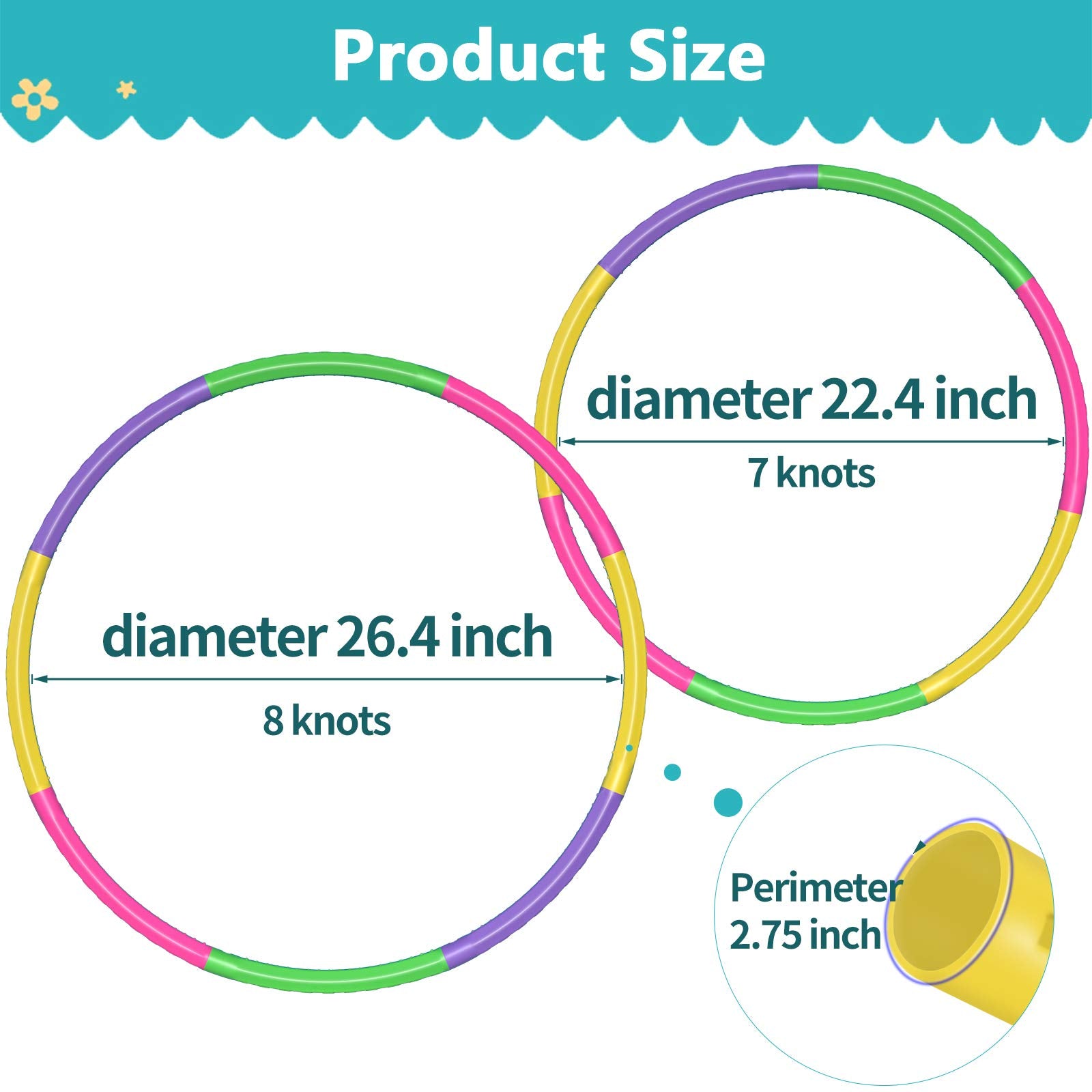 2Buyshop 2Pack Color Hoop adjustable 23-26 in for growing kids