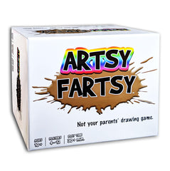 TwoPointOh Artsy Fartsy cards deck for family drawing games, ideal for gatherings.