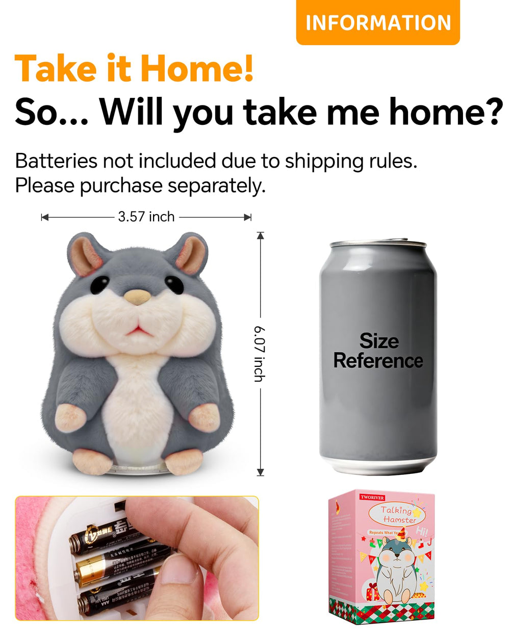 TWORIVER hamster toy designed for long battery life and extended fun.