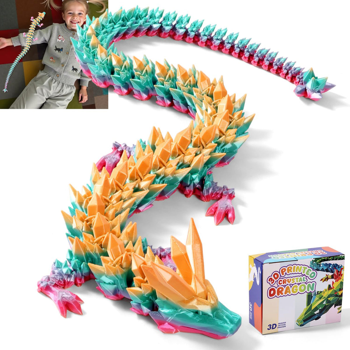 TXB3DOK 31-5 inch giant dragon on display boosts desk presence and curiosity.