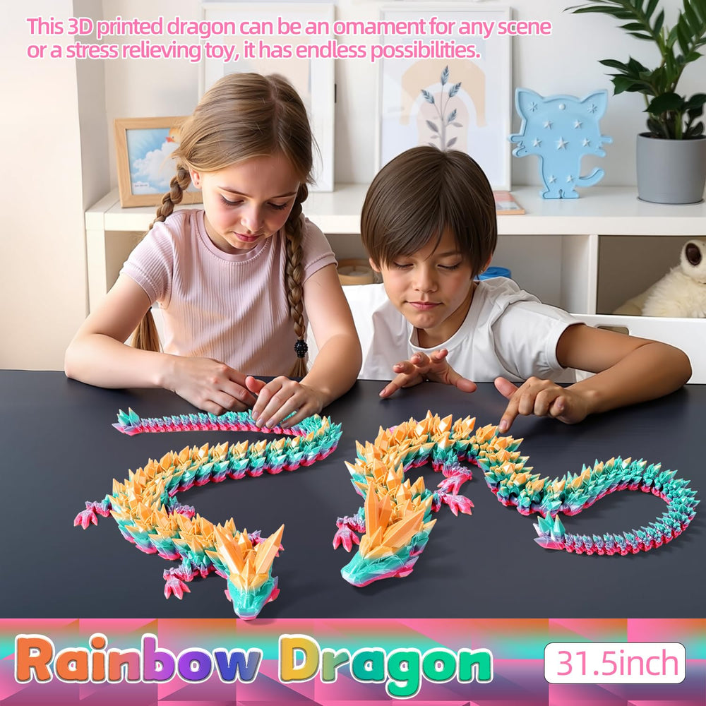 Massive 31-5 inch dragon fills a room corner beautifully.