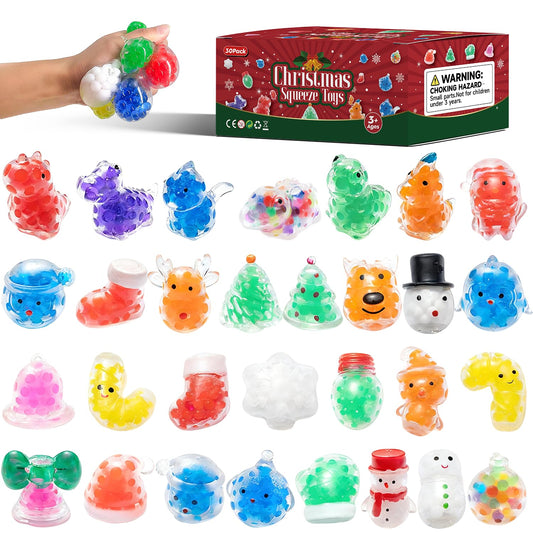TXGNUC Christmas squishies 30-pack designs offer soft tactile fun for busy hands.