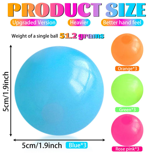 TXP pink glow sticky ball close-up for tactile play