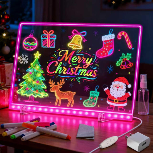 TXP LED drawing board offers a crisp 14x10 inch writing space with vibrant illumination.