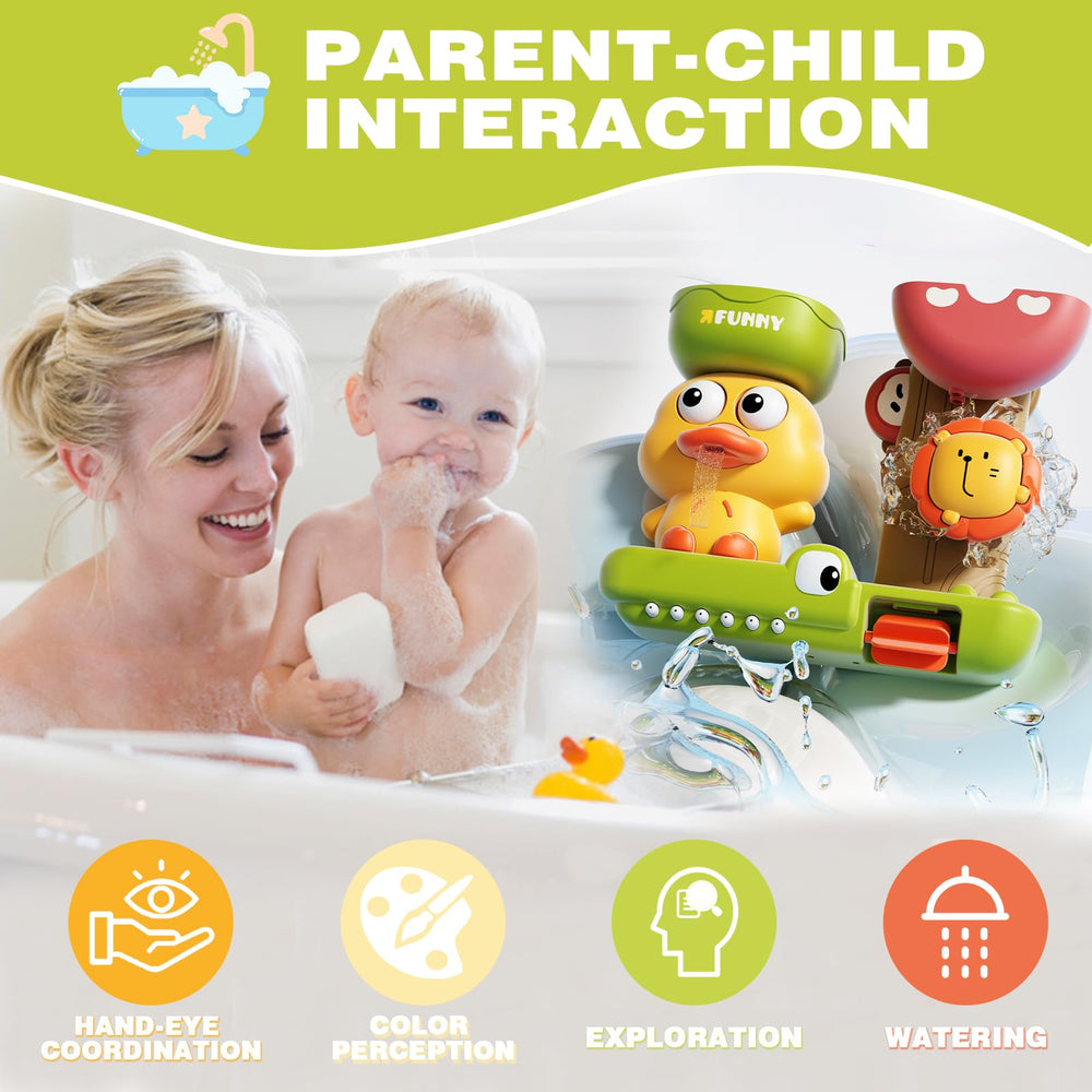 TXTLDB bath toy beak squirts water for playful splash moments.