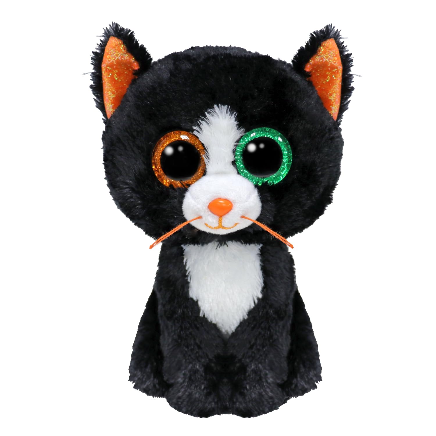 TY Beanie Boo Luna black cat plush with sparkly eyes, ideal for Halloween decor and cuddly play