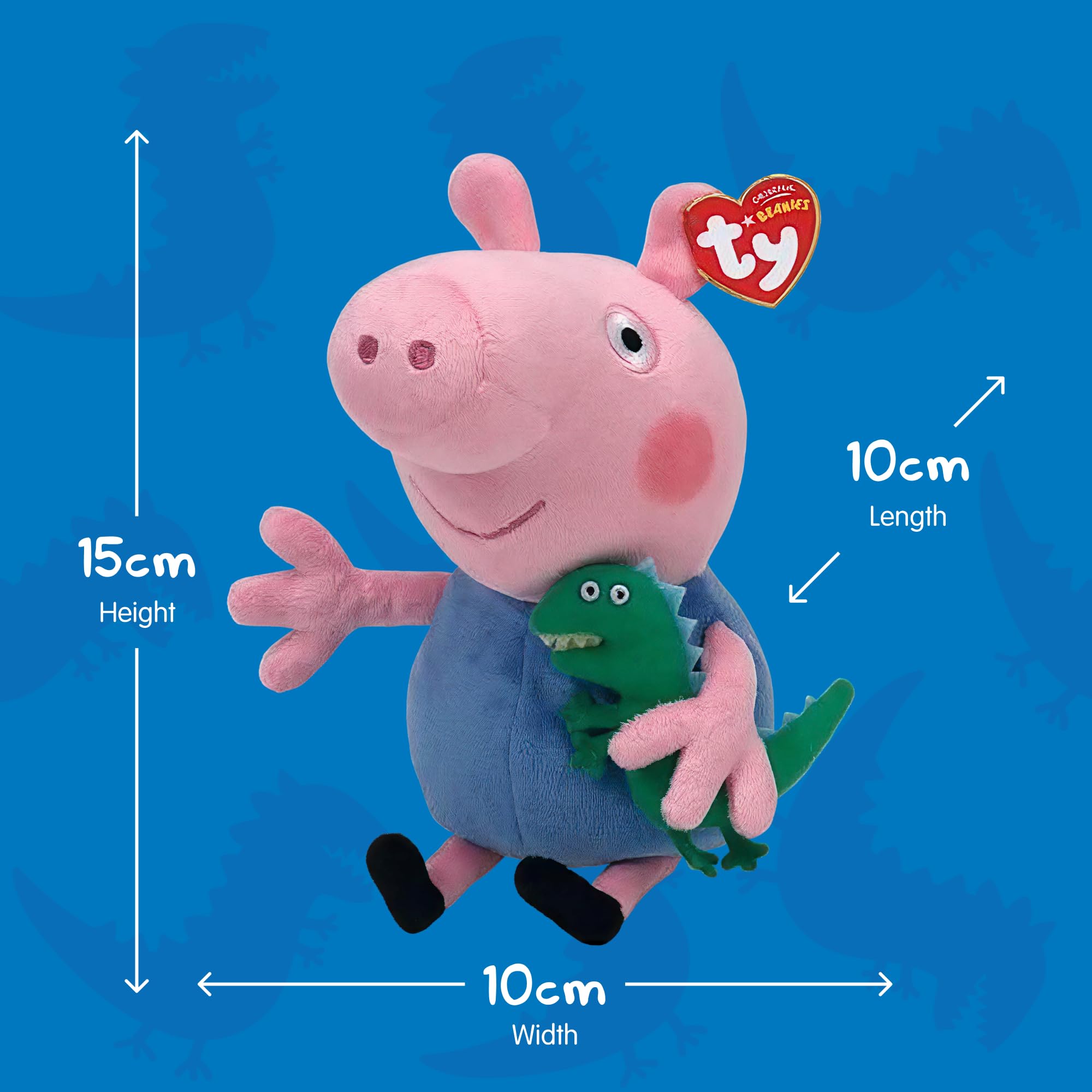 Ty George pig Beanie Baby soft fabric detail perfect for nostalgic display.