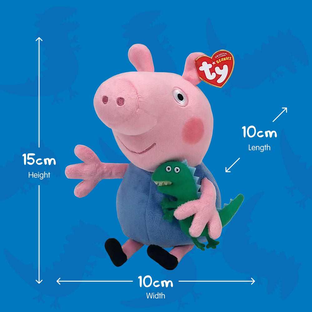 Ty George pig Beanie Baby soft fabric detail perfect for nostalgic display.