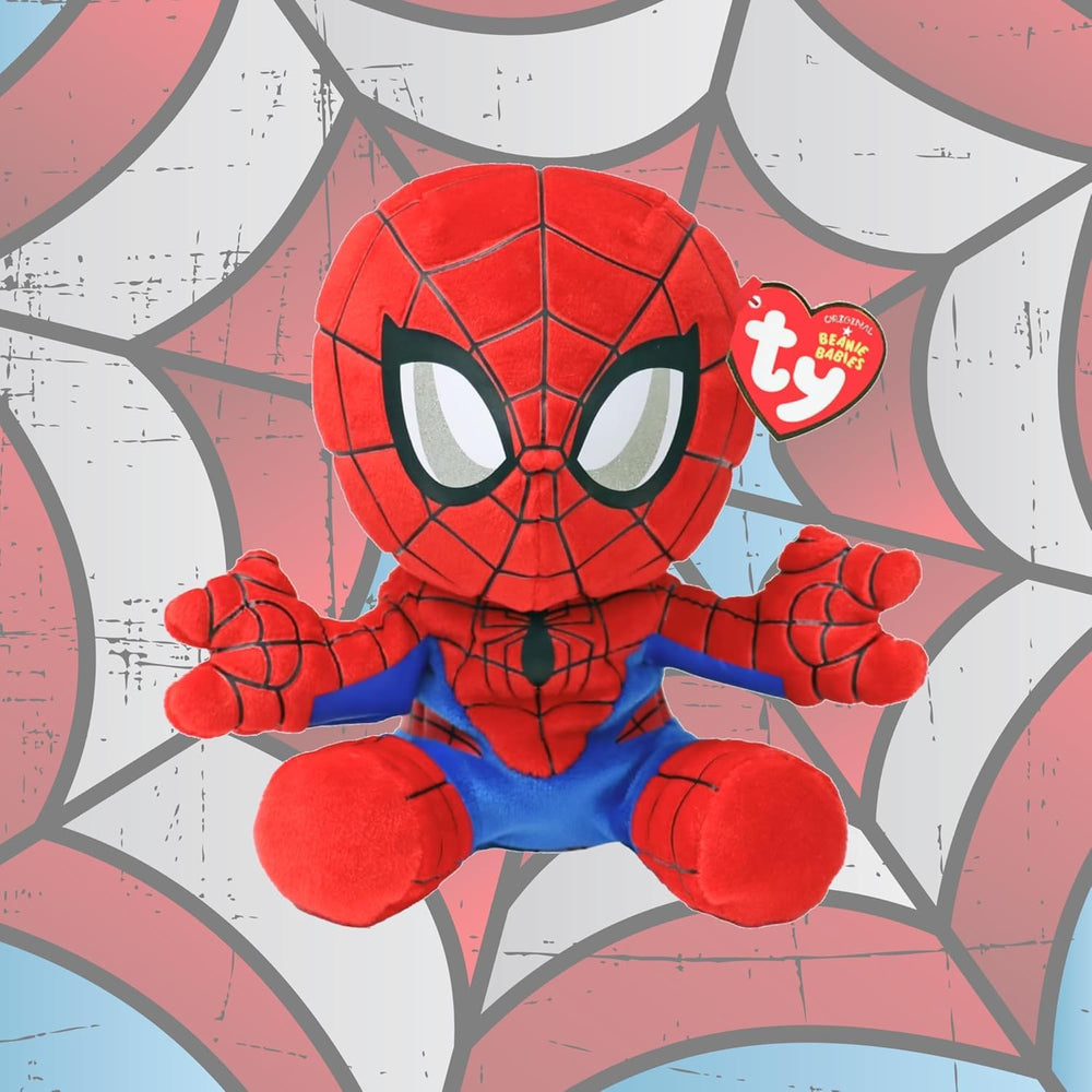 Ty Spiderman floppy body plush designed for soft hugs and imaginative play.