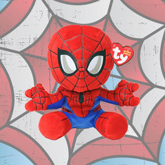 Ty Spiderman floppy body plush designed for soft hugs and imaginative play.