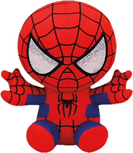 Ty Spiderman plush side view, ideal for collectible displays and imaginative adventures