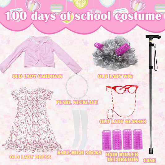Tyalfrich old lady dress for a comfortable, colorful school costume.