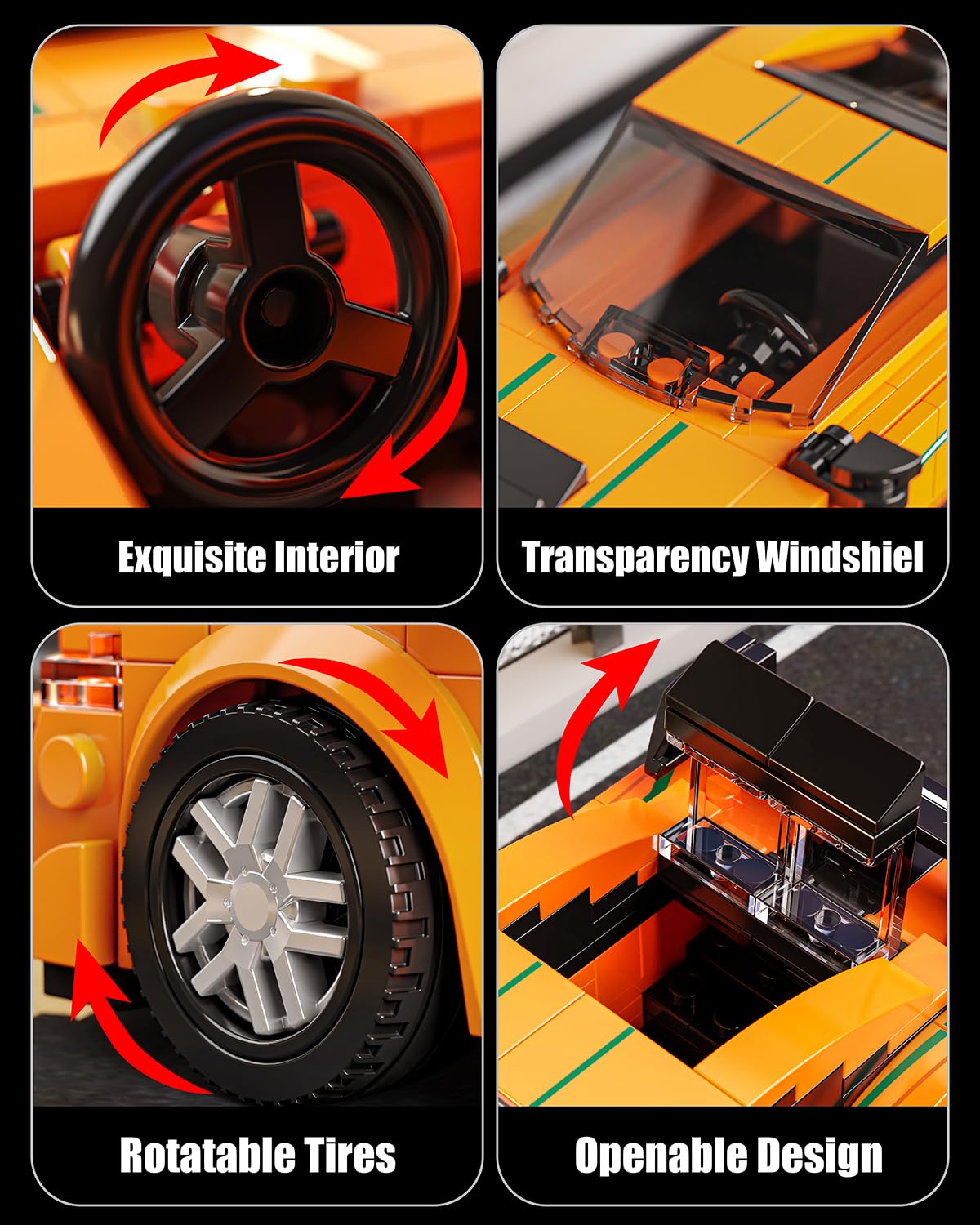 Rear wing detail on TYCOLE racing car model