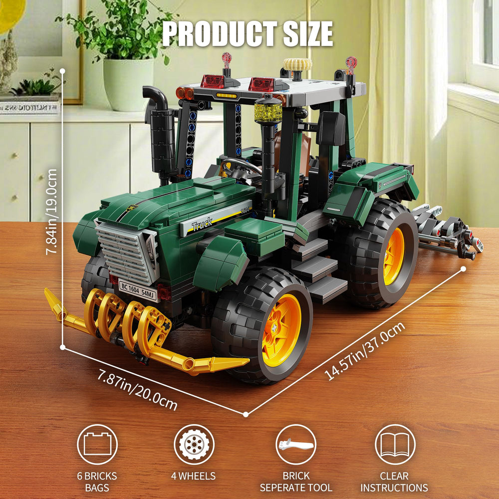 TYCOLE Farm Tractor Building Set assembled truck as a complete learning model.