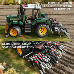 TYCOLE Farm Tractor Building Set gear linkage demonstrates mechanical movement.