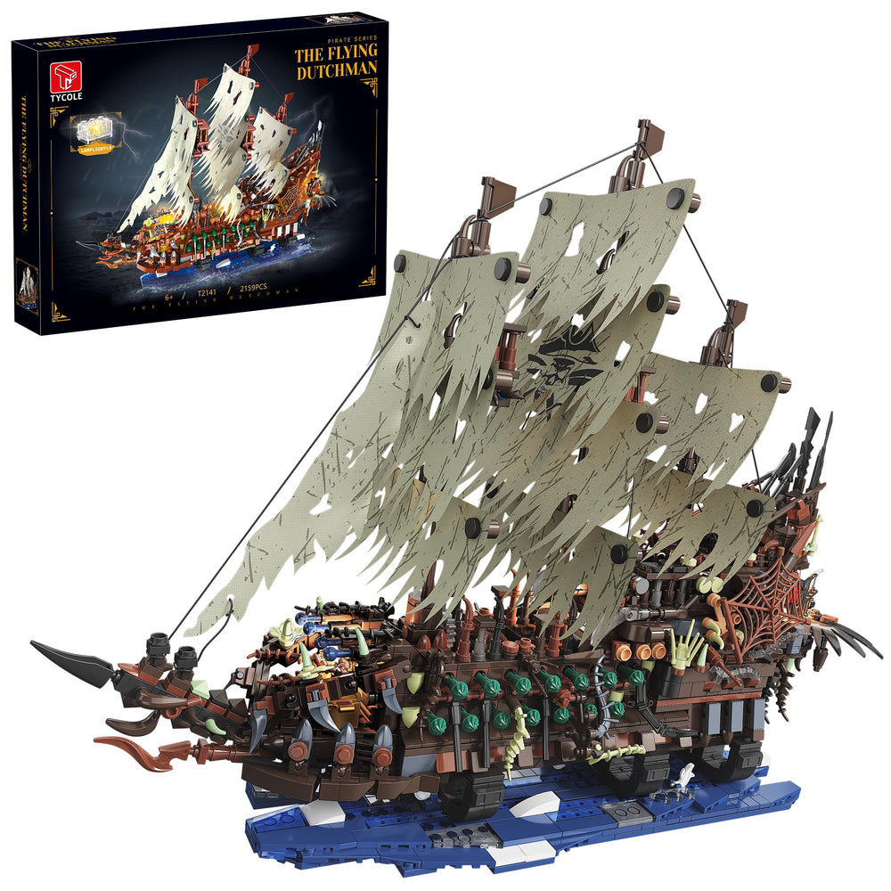 TYCOLE pirate ship building set with lights for dramatic display