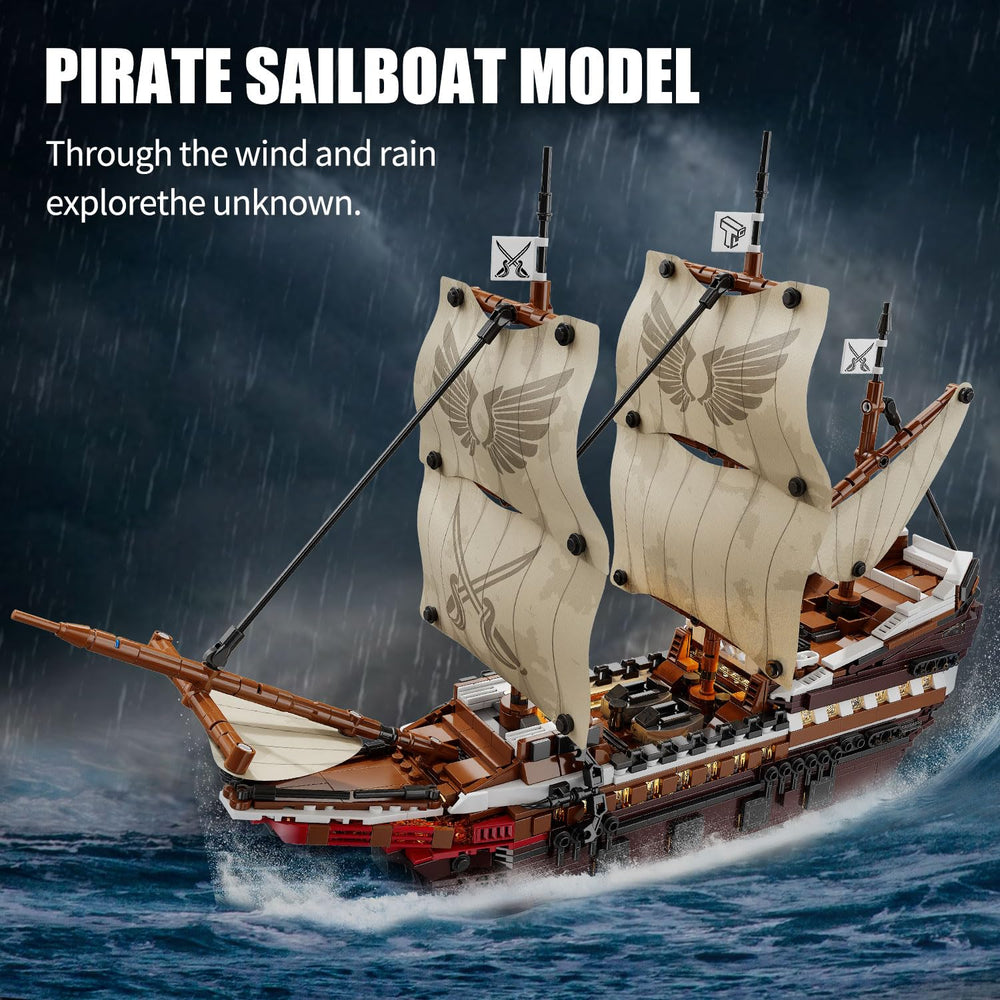 TYCOLE pirate ship cabins and rudder details add display realism.