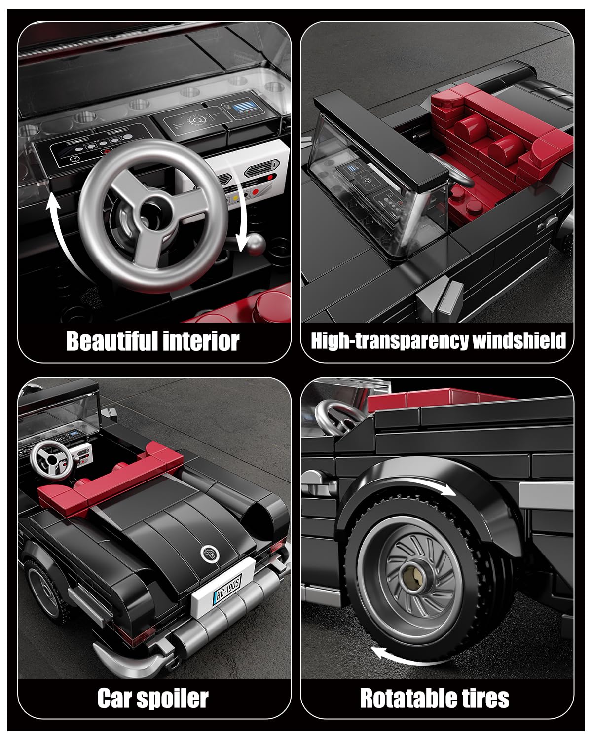 TYCOLE rotatable tires enhance realism and playability during setup.