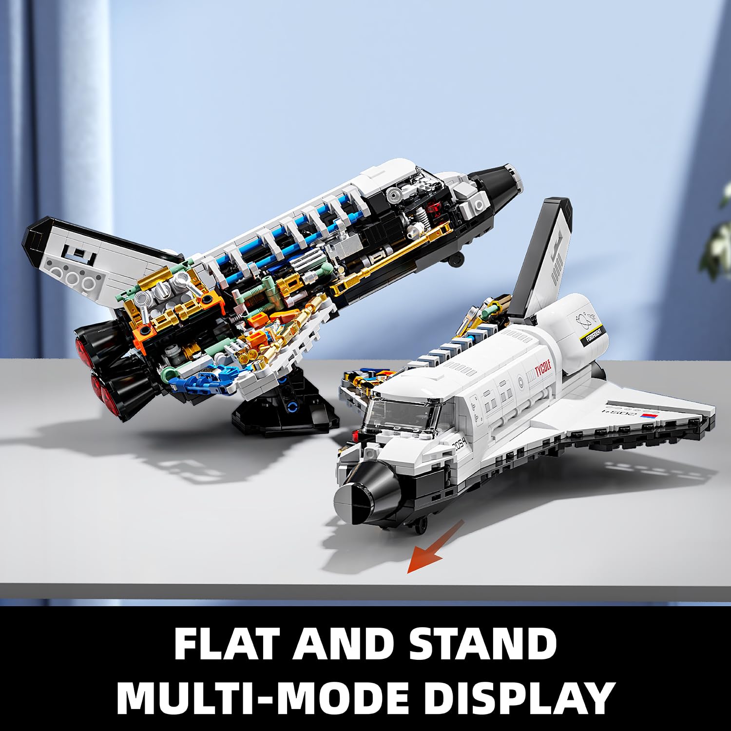 TYCOLE Space Shuttle tail wing accents enhance display appeal in any room.