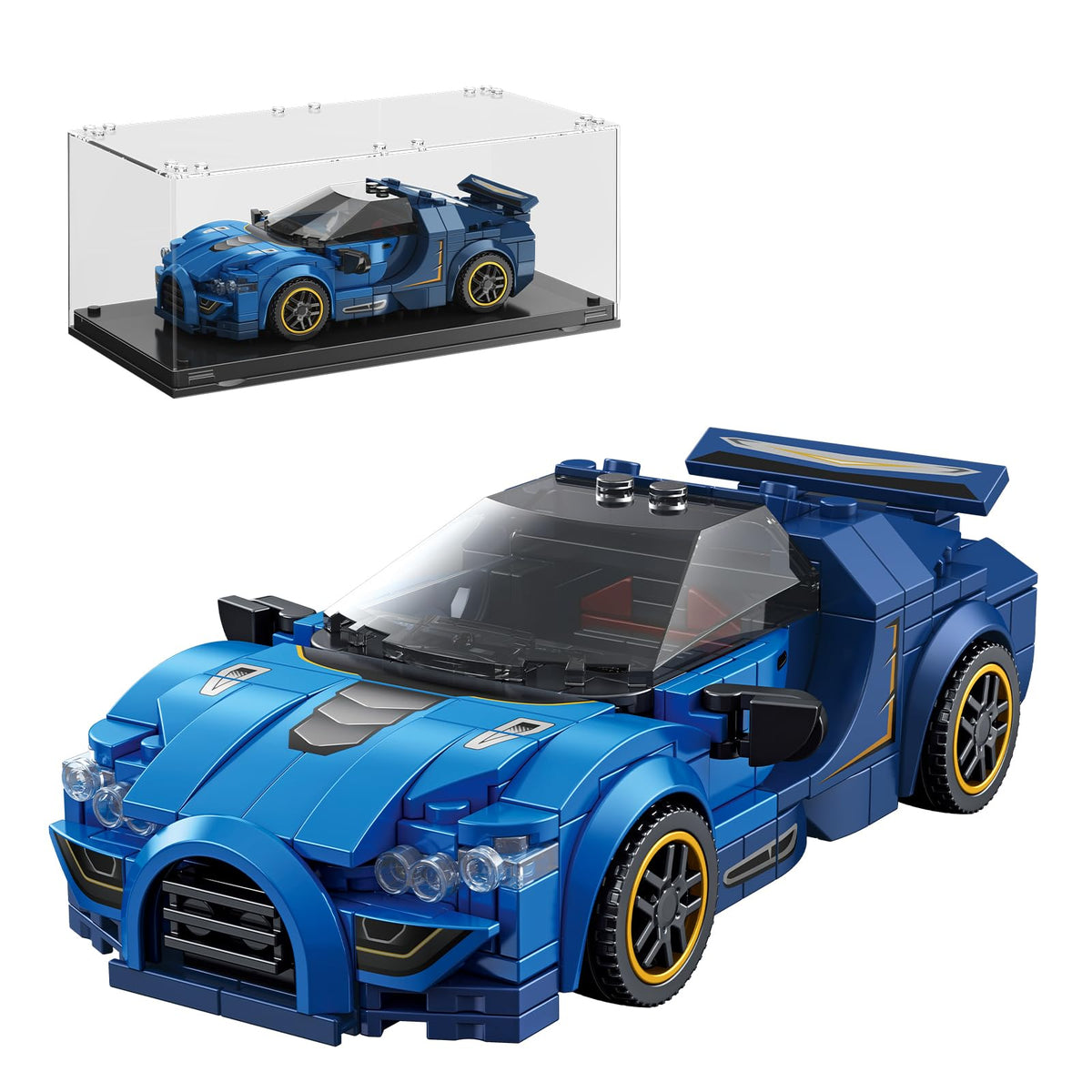 TYCOLE display case protects and showcases the finished car for context and display.