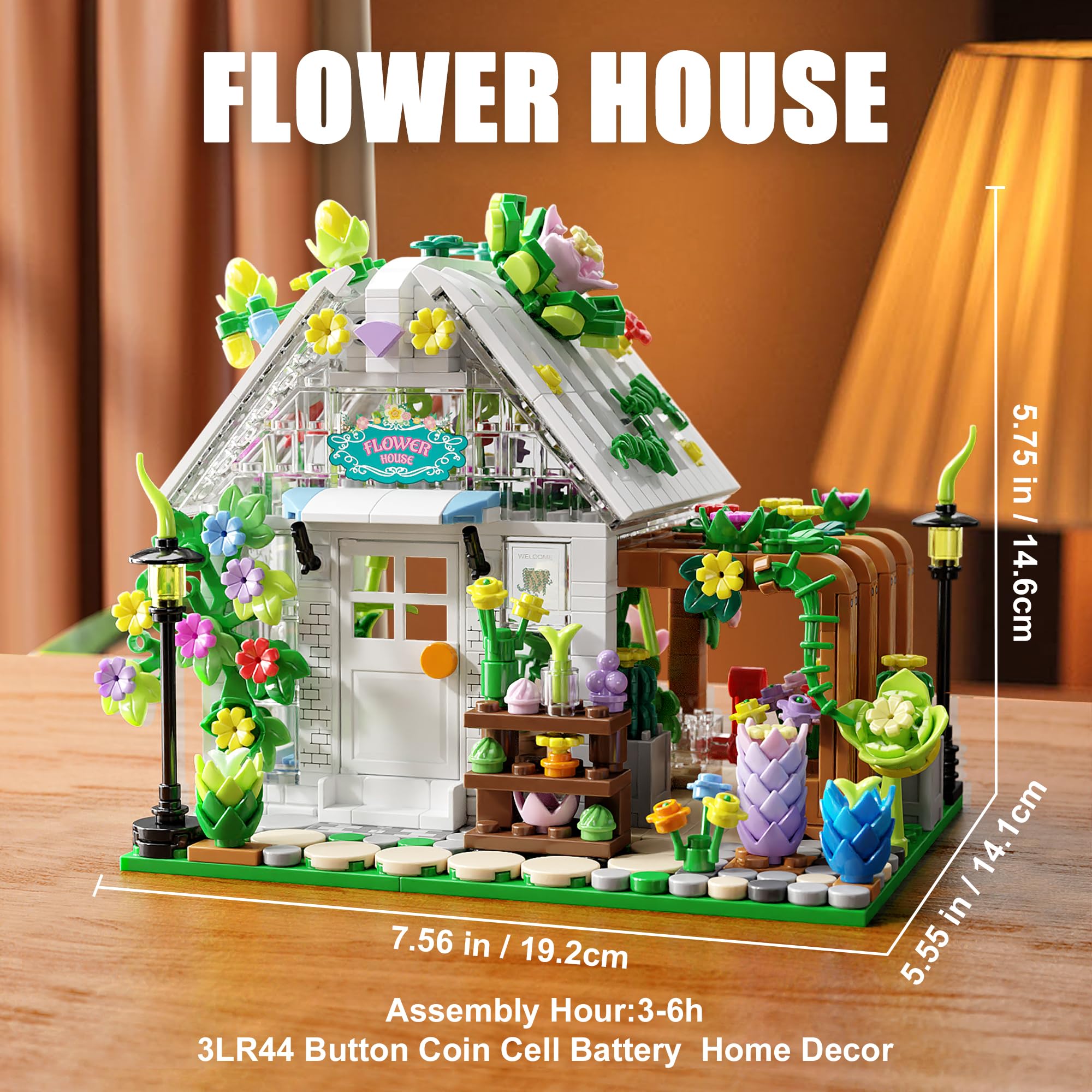 TYCOLE Flower House 719 pieces overview for an engaging build