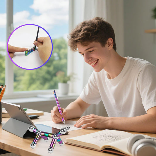 TYJHAFN deformable shapes pen demonstrating rotation and creativity during breaks
