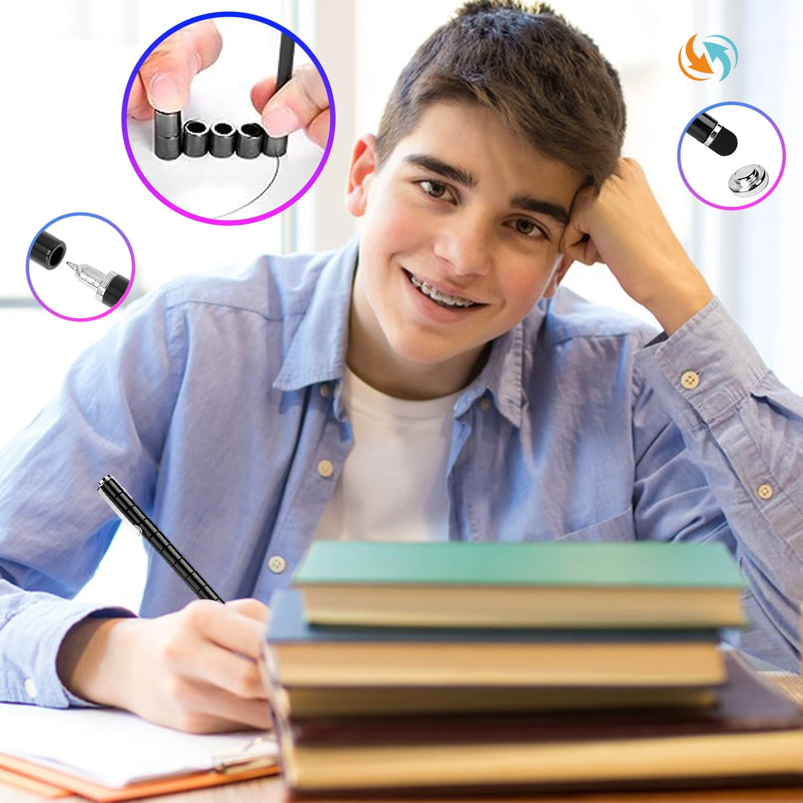 TYJHAFN fidget-pen stress-relief gesture helps channel energy during lessons.