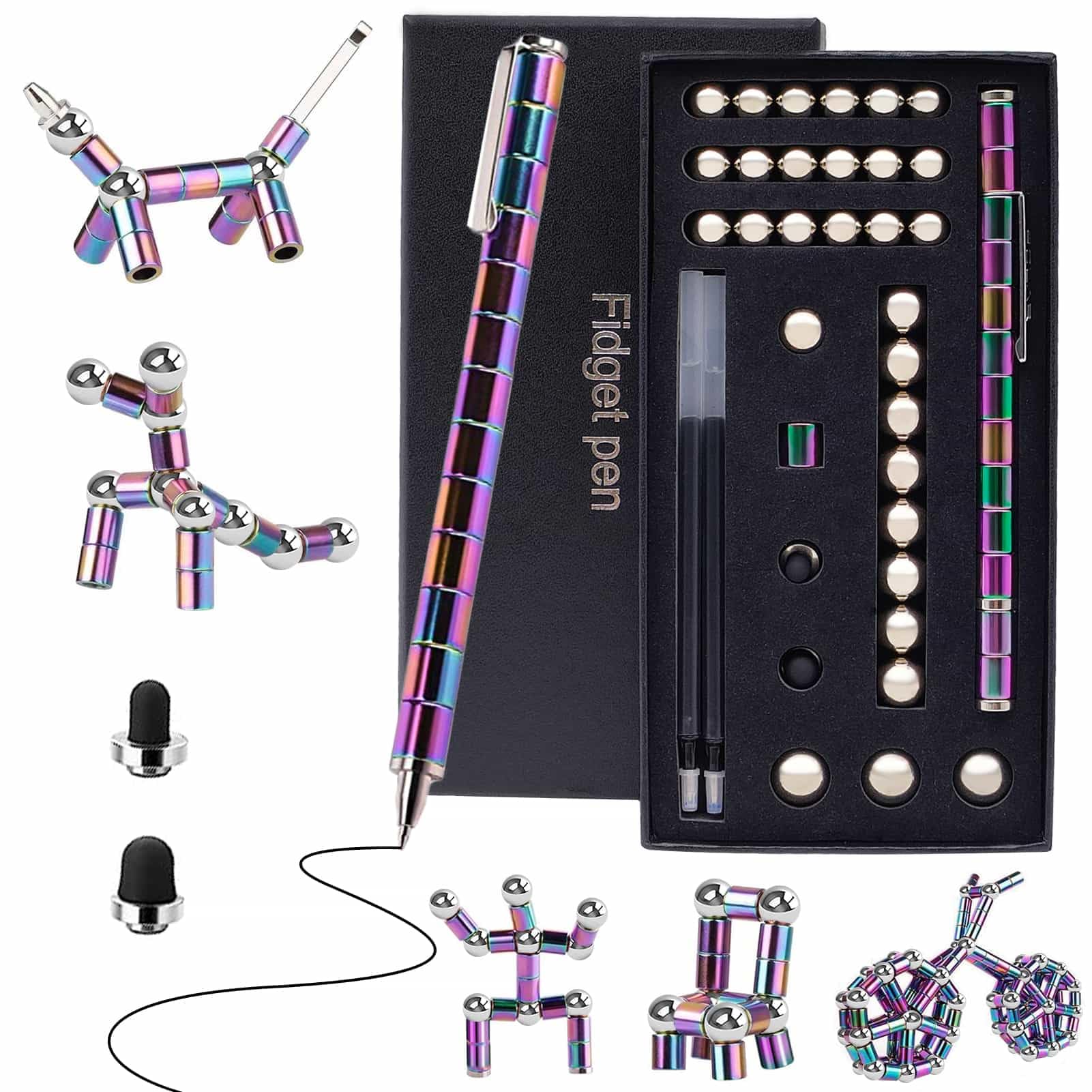 TYJHAFN magnetic fidget pen main view showing sleek design and tactile appeal for focus