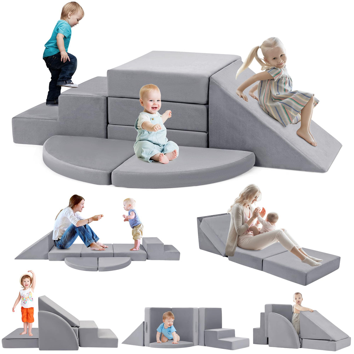 Tykacna 5-piece foam climbing blocks ready for easy indoor assembly