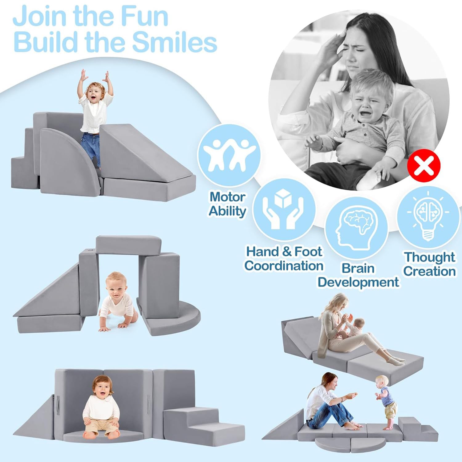 Tykacna soft-play blocks side view for imaginative exploration