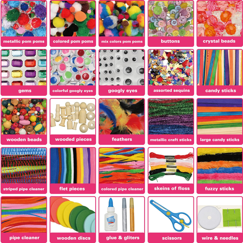 Tyko Arts assorted craft materials for beads, feathers, and more.