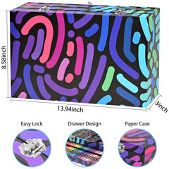Tyko Arts art set with removable drawer keeps supplies organized and accessible