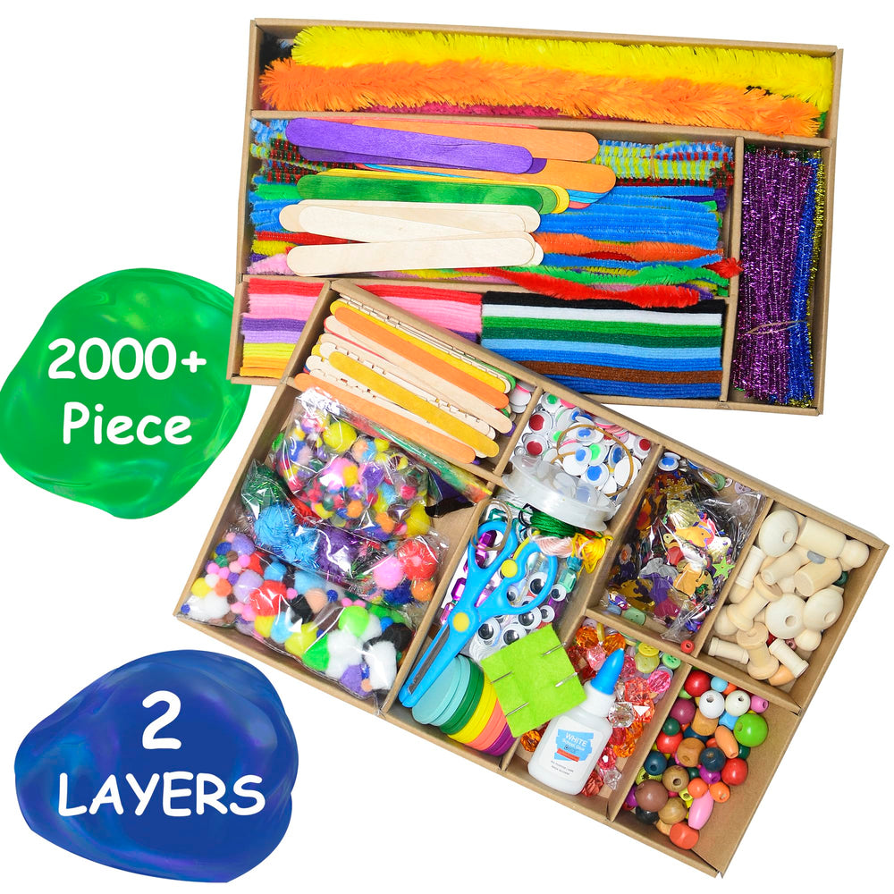 Tyko Arts storage box with compartments keeps supplies organized.