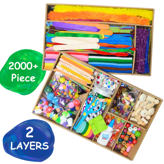 Tyko Arts storage box with compartments keeps supplies organized.