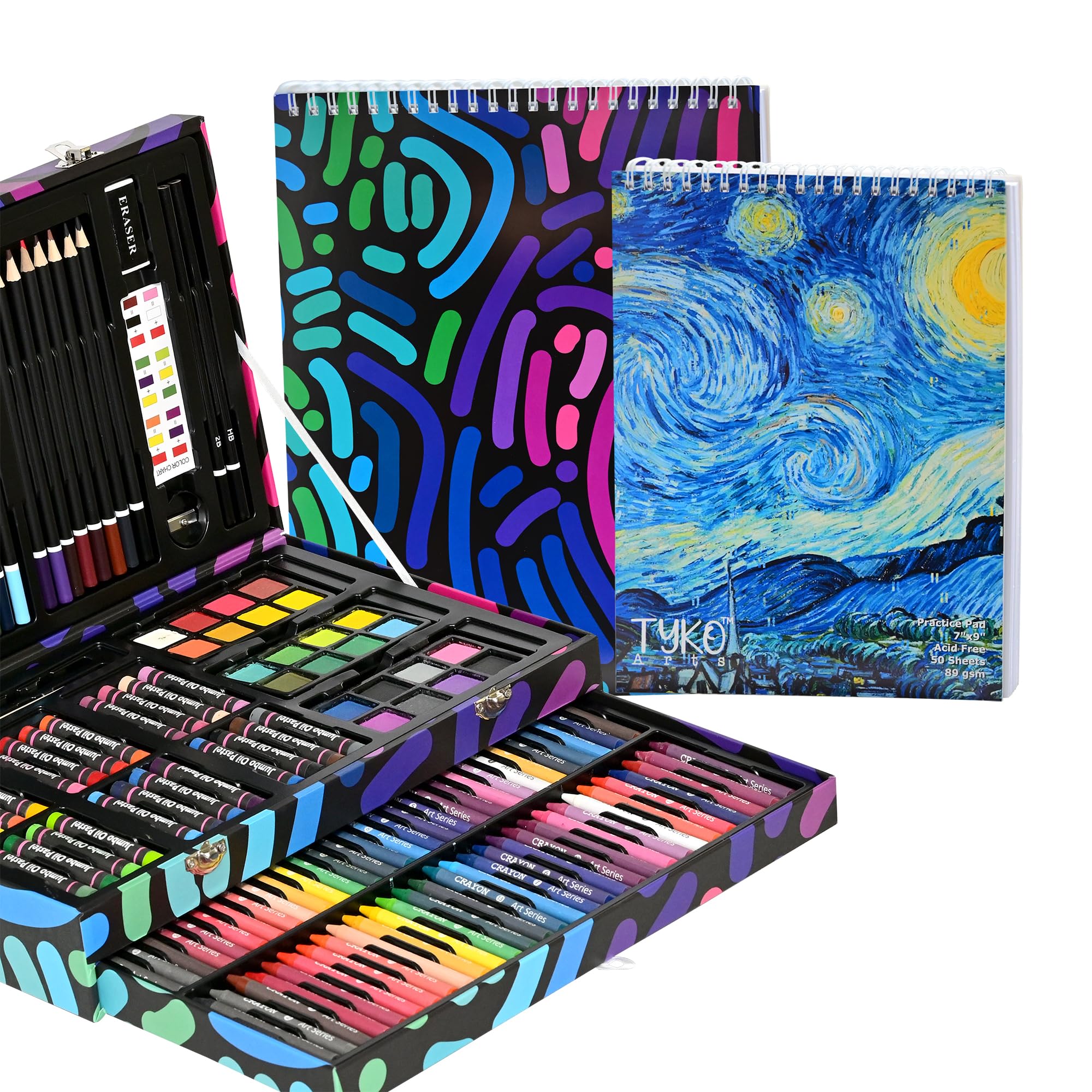 Tyko Arts wide color range supports diverse drawing and painting projects