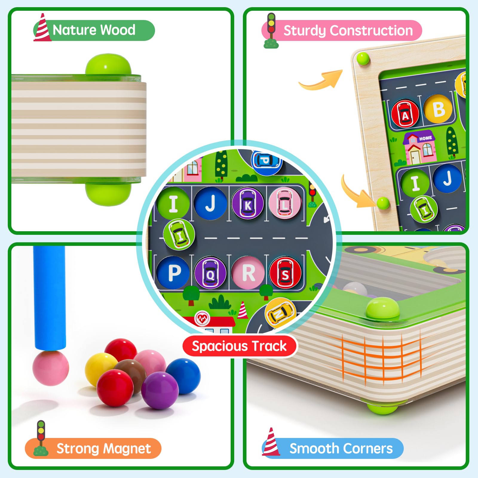 Tymokcall Magnetic Maze 2in1 number maze supports counting practice.