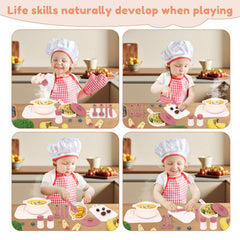 TYRY.HU 11pc silicone kitchen pot with lid for realistic play
