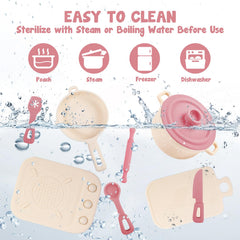 TYRY.HU 11pc silicone kitchen rolling pin for kid friendly use