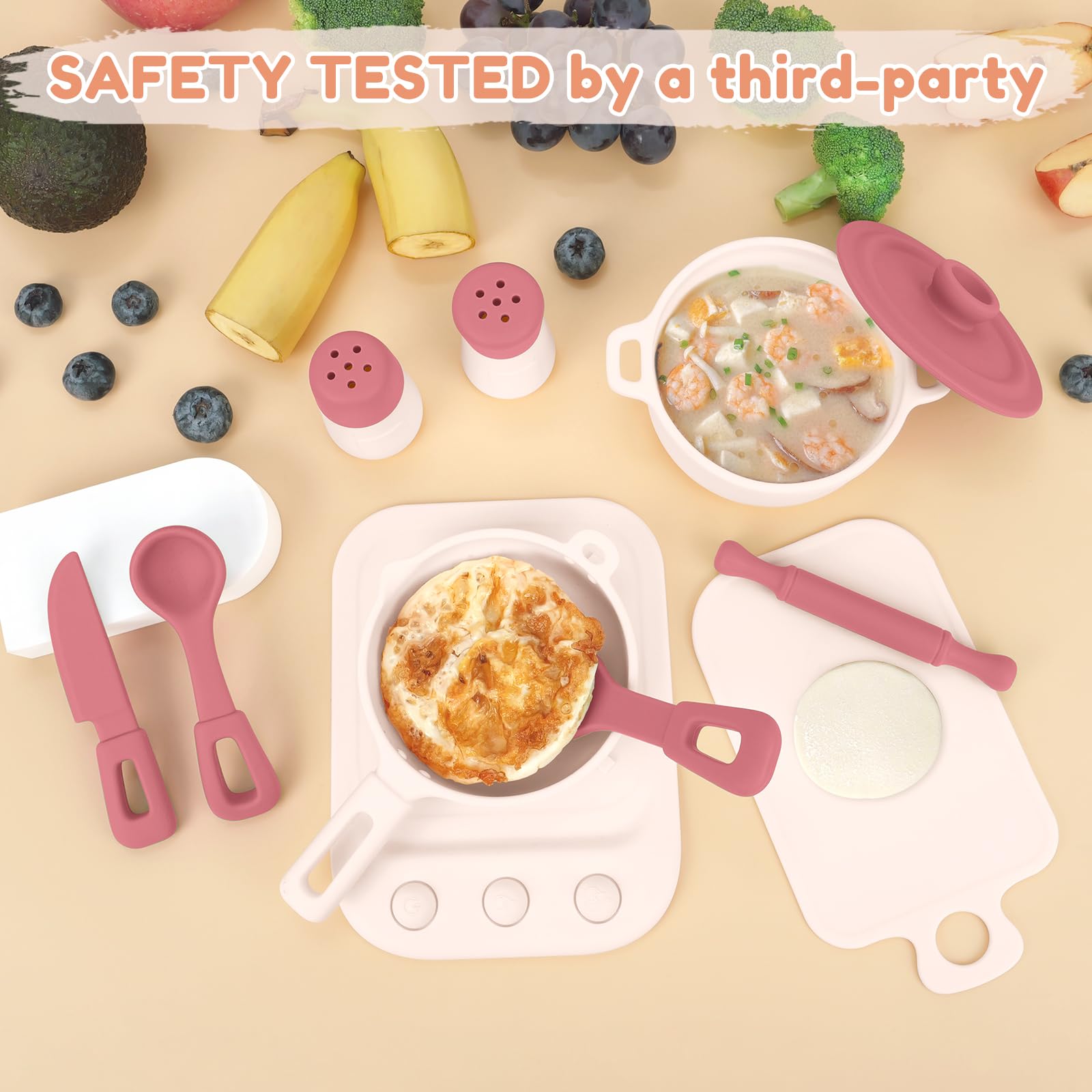 TYRY.HU 11pc silicone kitchen spoon and knife for small hands