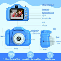 Tyseoome Kids Camera blue with 32GB card included for storage