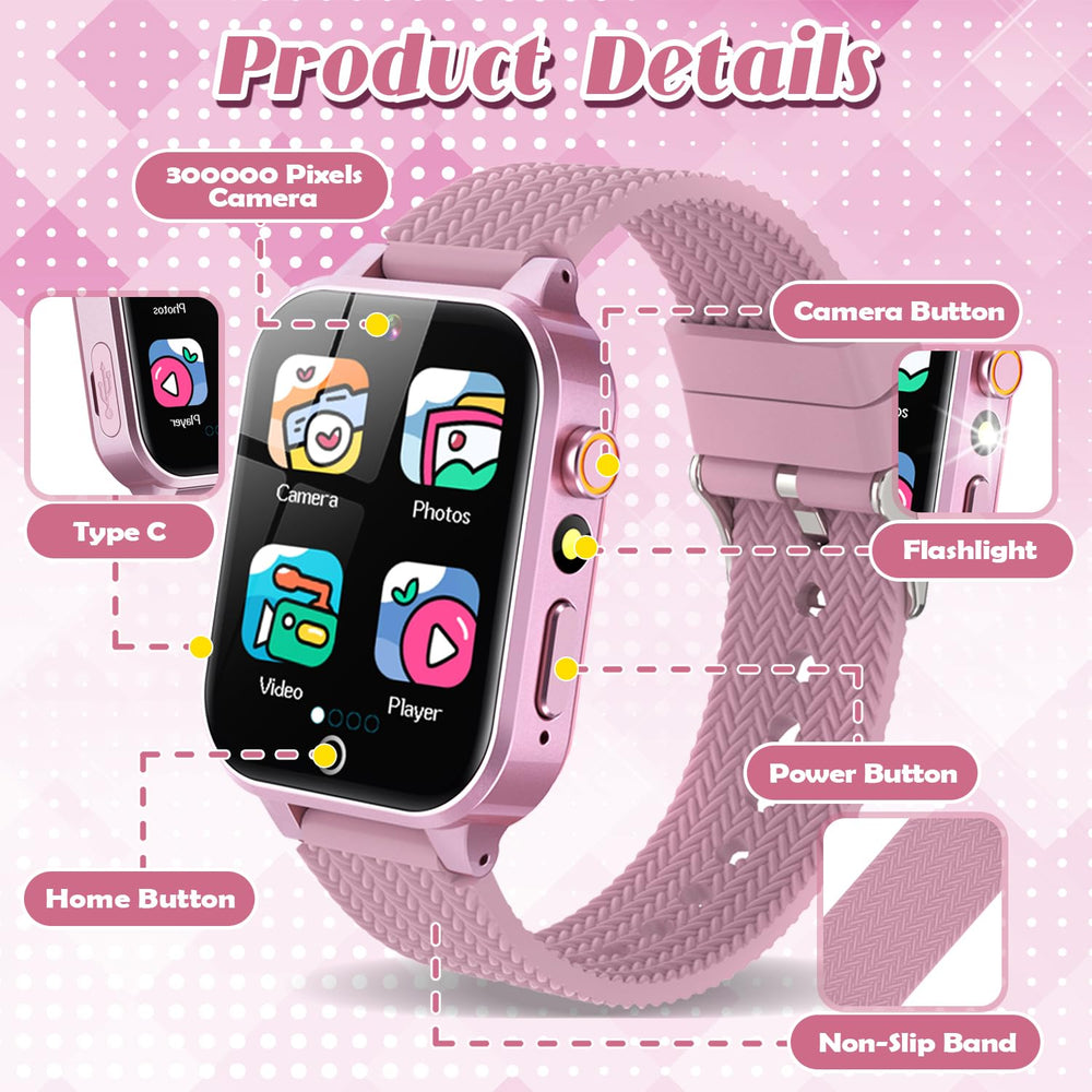 Tywop Kids Watch pedometer tracks steps to encourage active play.