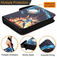 Completely opened Tyyfnn binder with removable sleeves and 400-card capacity