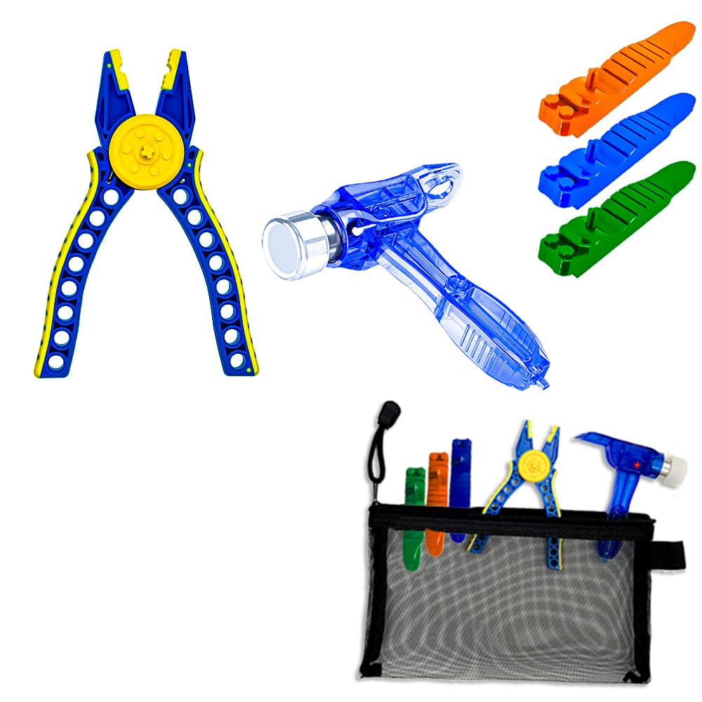 TZBTSTEAM Building Blocks Tool Kit pliers in action gripping blocks for easy removal